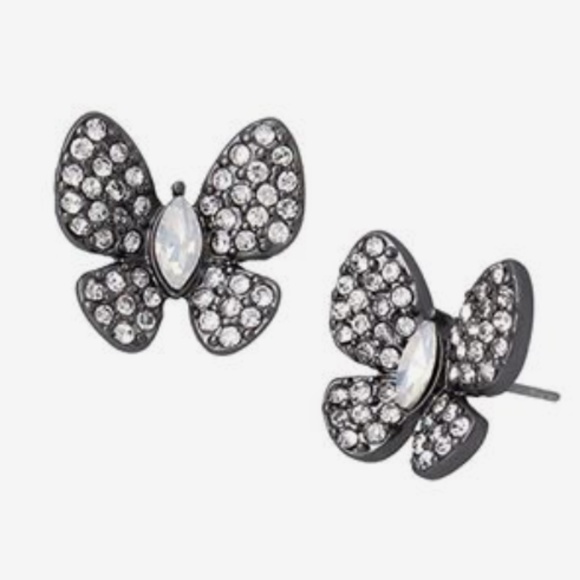 Betsey Johnson butterfly sparkly earrings NWT - Picture 1 of 4